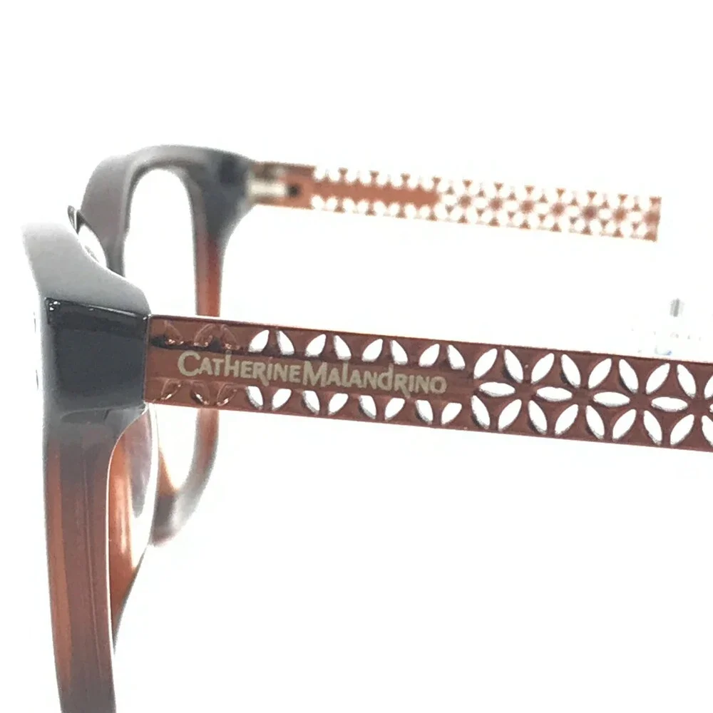 Catherine Malandrino Eyeglasses Frames CM 116 BRN Clear Brown Cat Eye 51-16-135